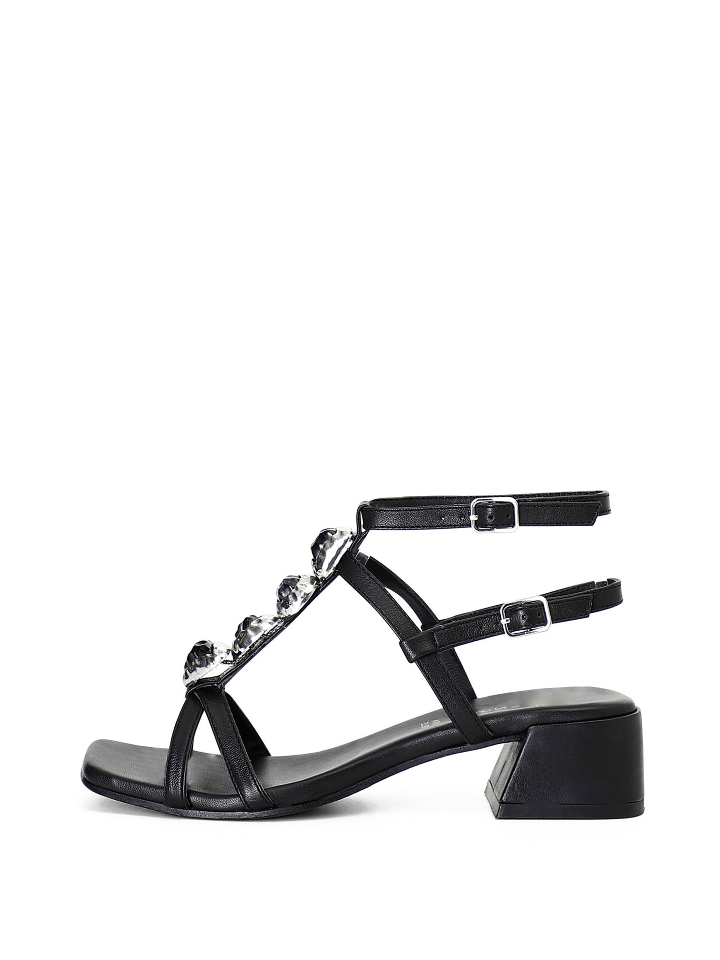 Sandalo di CAFè NOIR in nero: frontale