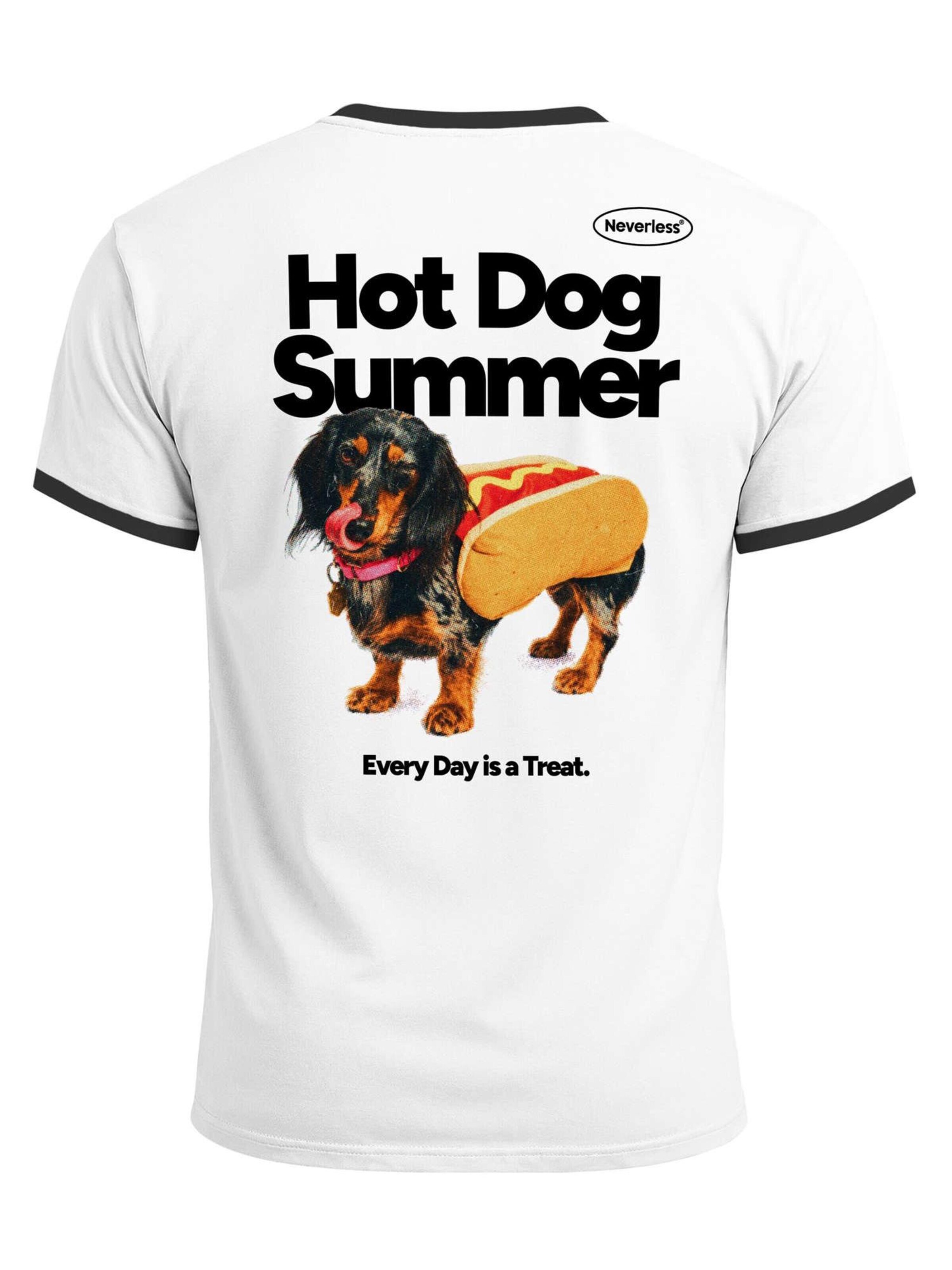 Neverless Shirt 'Hot Dog Summer' in White: front
