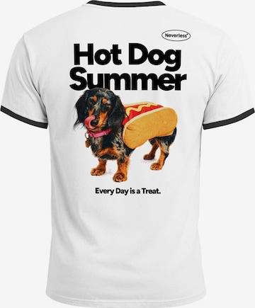 Neverless Shirt 'Hot Dog Summer' in Weiß: Vorderseite