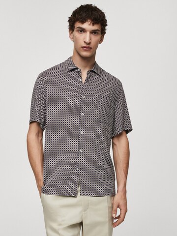 MANGO MAN Regular fit Button Up Shirt 'Cabo' in Blue: front