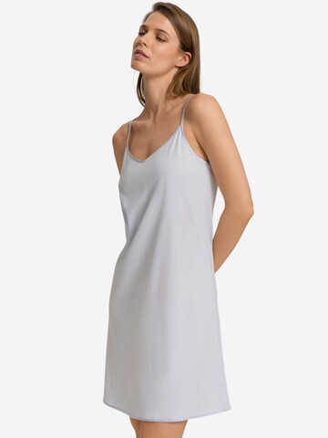 Hanro Slaapshirt ' Spaghettidress Cotton Silk ' in Blauw: voorkant