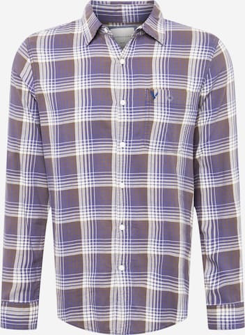 American Eagle Button Up Shirt in Blue: front