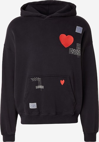 Abercrombie & FitchSweater majica - crna boja: prednji dio