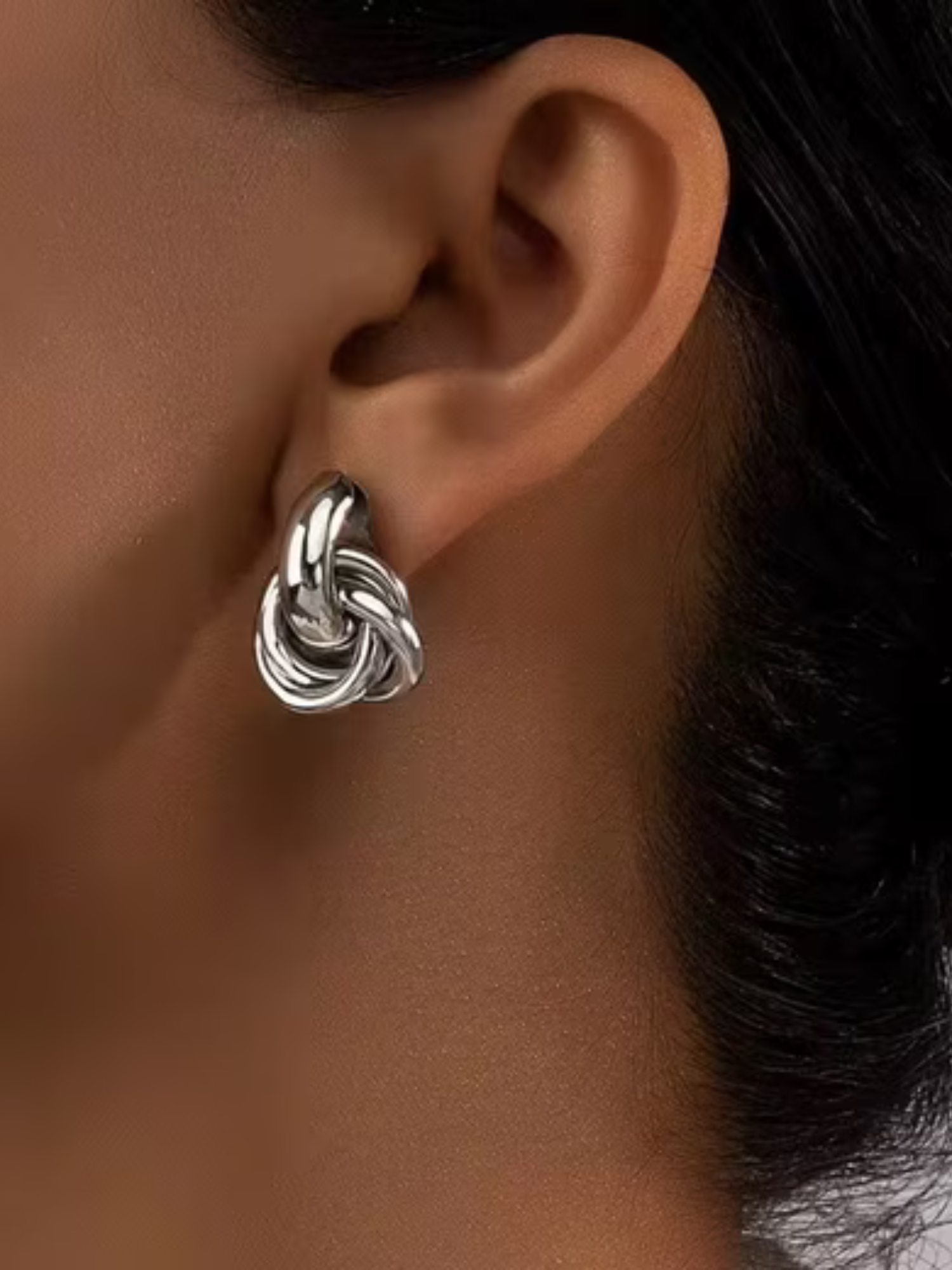 ROUGEMONT Orecchini A Cerchio In Argento 925 Placcato Oro 18k Con Stelle E Zirconi, Design A Goccia, 1,7 Cm, Gioiello Elegante Per Donne, Idea Regalo