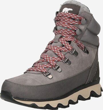 SOREL Lace-Up Ankle Boots 'Kinetic Conquest' in Grey: front