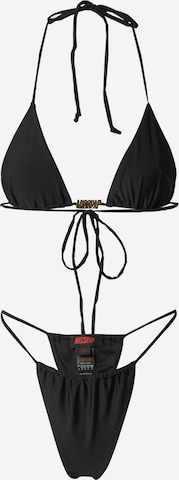 Misspap Triangle Bikini in Black: front