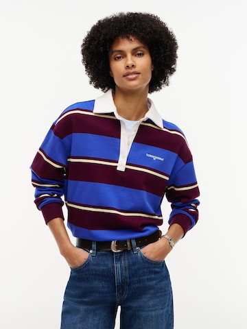 Tommy Jeans Тениска в синьо: отпред