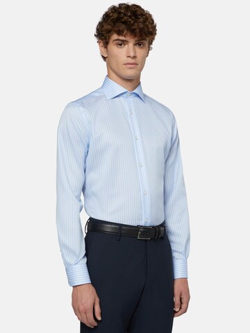 Coupe regular Chemise Boggi Milano en bleu : devant