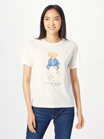 Polo Ralph Lauren T-shirt 'Med Bear' i vit: framsida