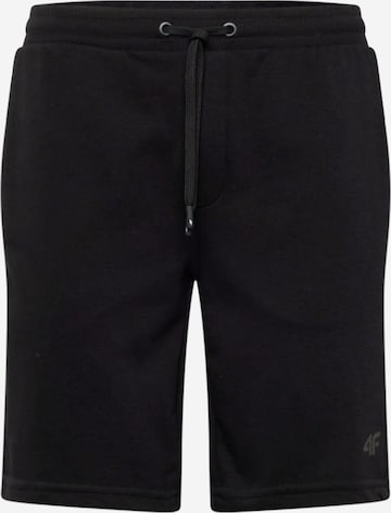 4F Regular Workout Pants in Black: front