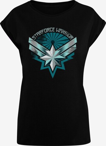 ABSOLUTE CULT Shirt 'Captain Marvel - Starforce Warrior' in Zwart: voorkant