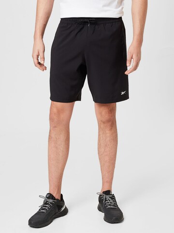 Reebok Regular Спортен панталон 'Workout Ready' в черно: отпред