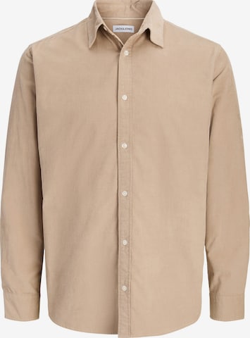 JACK & JONES Button Up Shirt 'JJEField' in Brown: front
