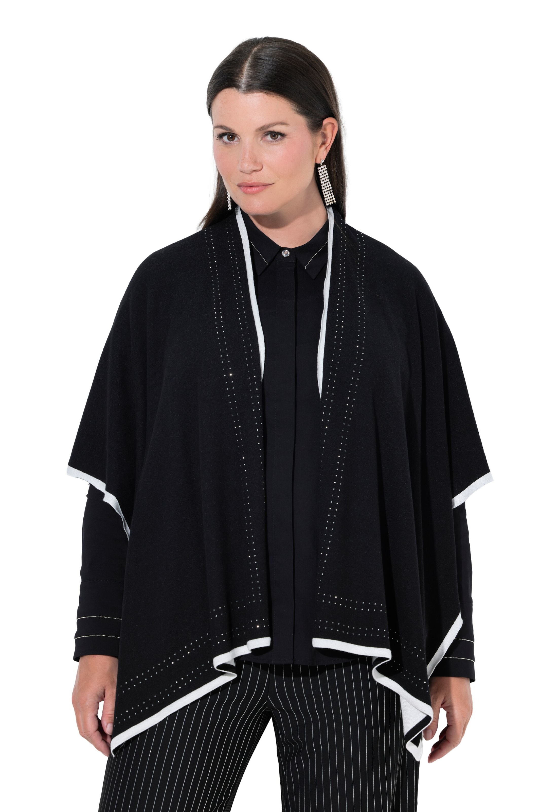 Ulla Popken Strickjacke in Schwarz: Vorderseite