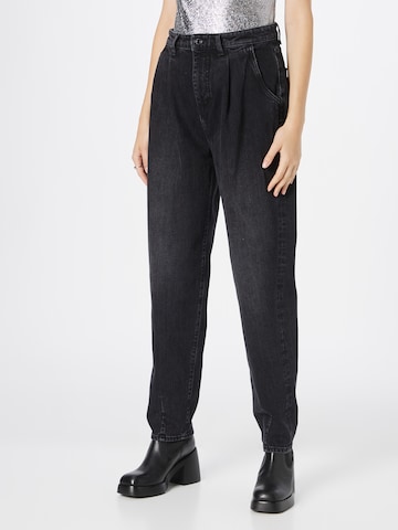 GUESS Loose fit Pleated Jeans 'ANDREA' in Black: front