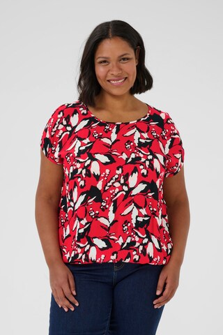 KAFFE CURVE Blouse 'KCAmi' in Red: front