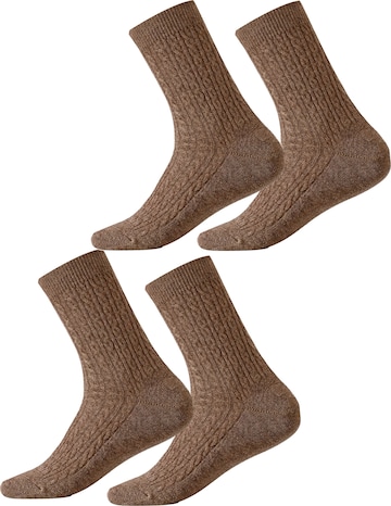 Millo Socks 'Cosy Twist' in Brown: front