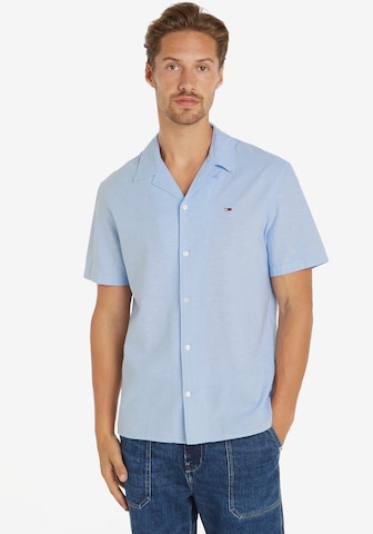 Tommy Jeans Plus Regular Fit Hemd in Blau: predná strana