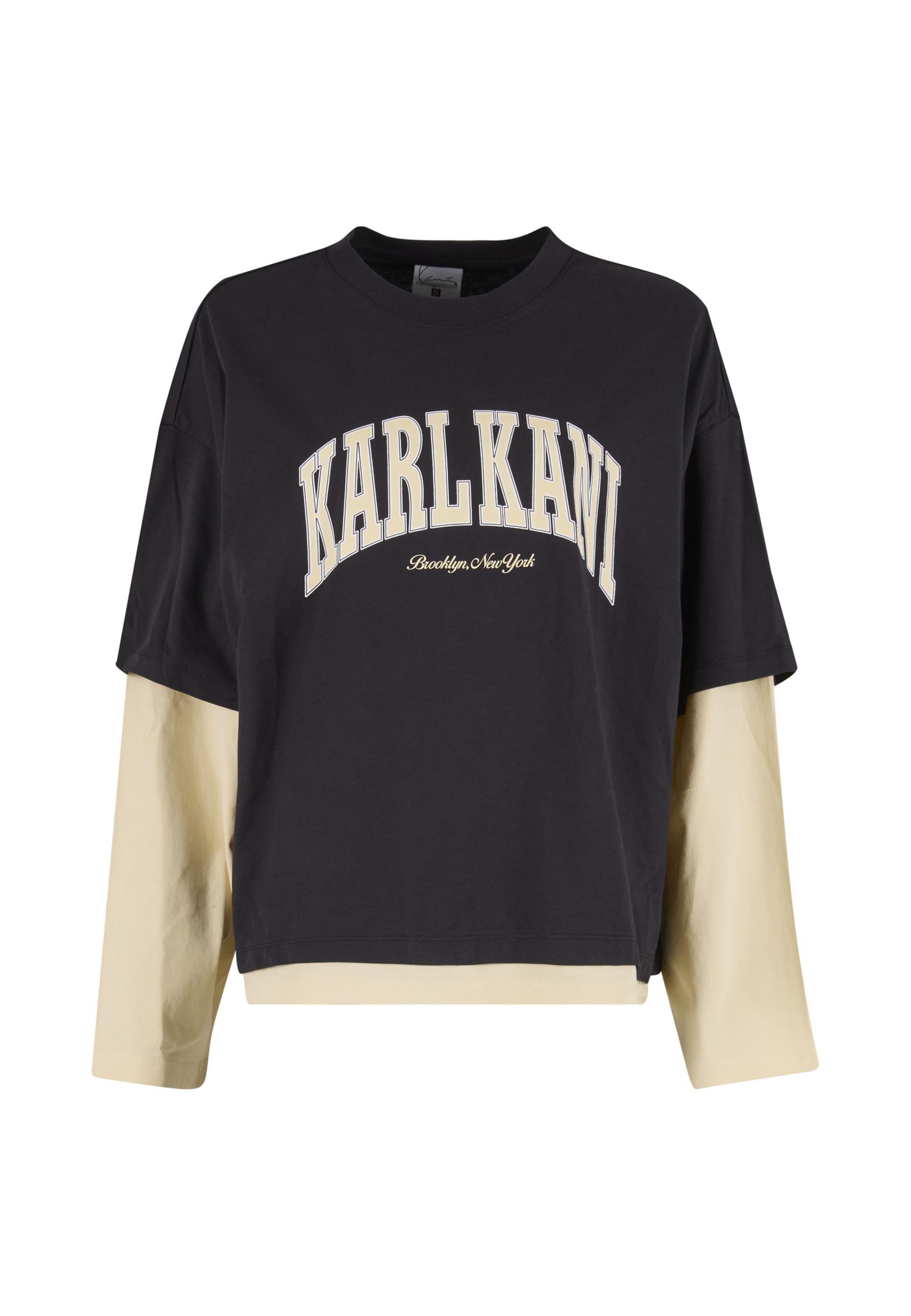 Maglietta 'College' di Karl Kani in nero: frontale