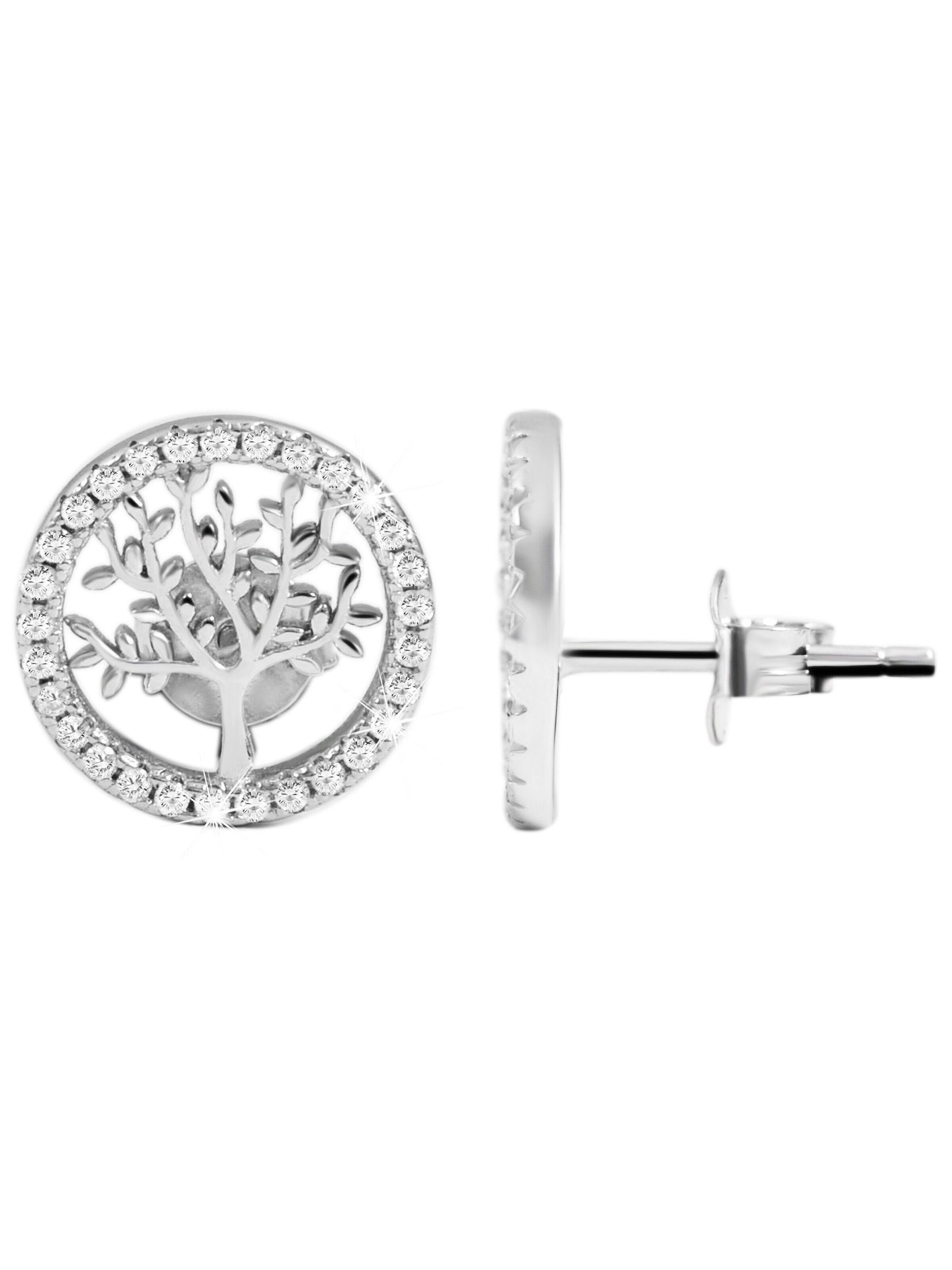 Akzent Earrings '"Minel" aus 925 Sterlingsilber, rhodiniert, langlebig' in Silver