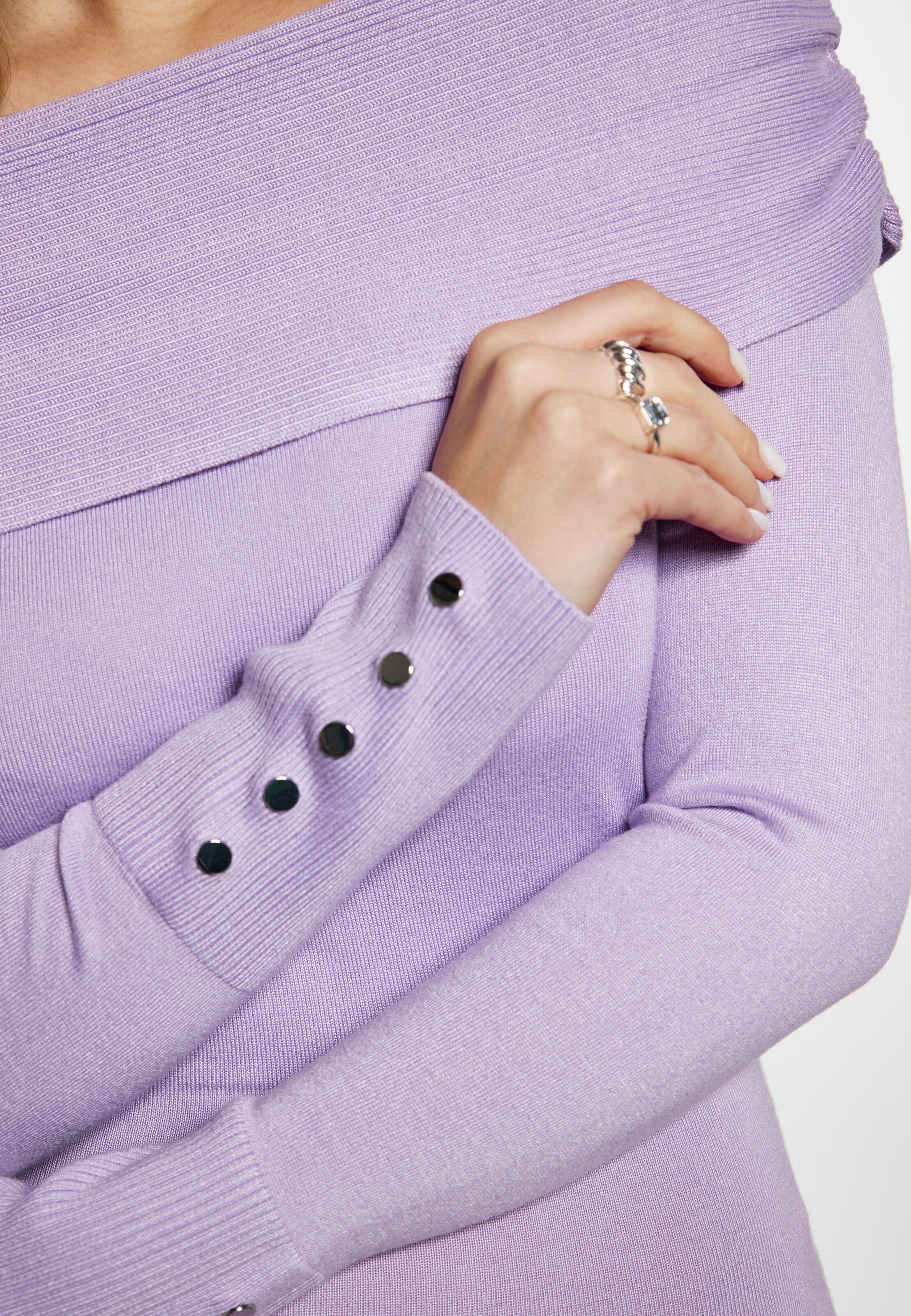 faina Gebreide jurk in Lila