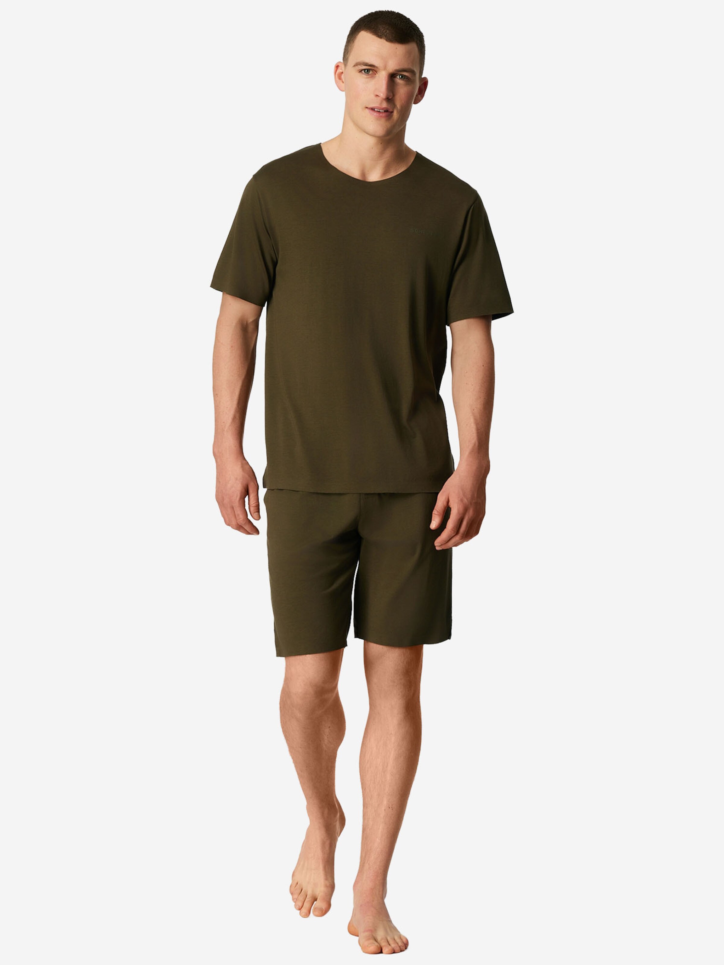 SCHIESSER Shorty ' Modern Bonded ' in Grün: Vorderseite