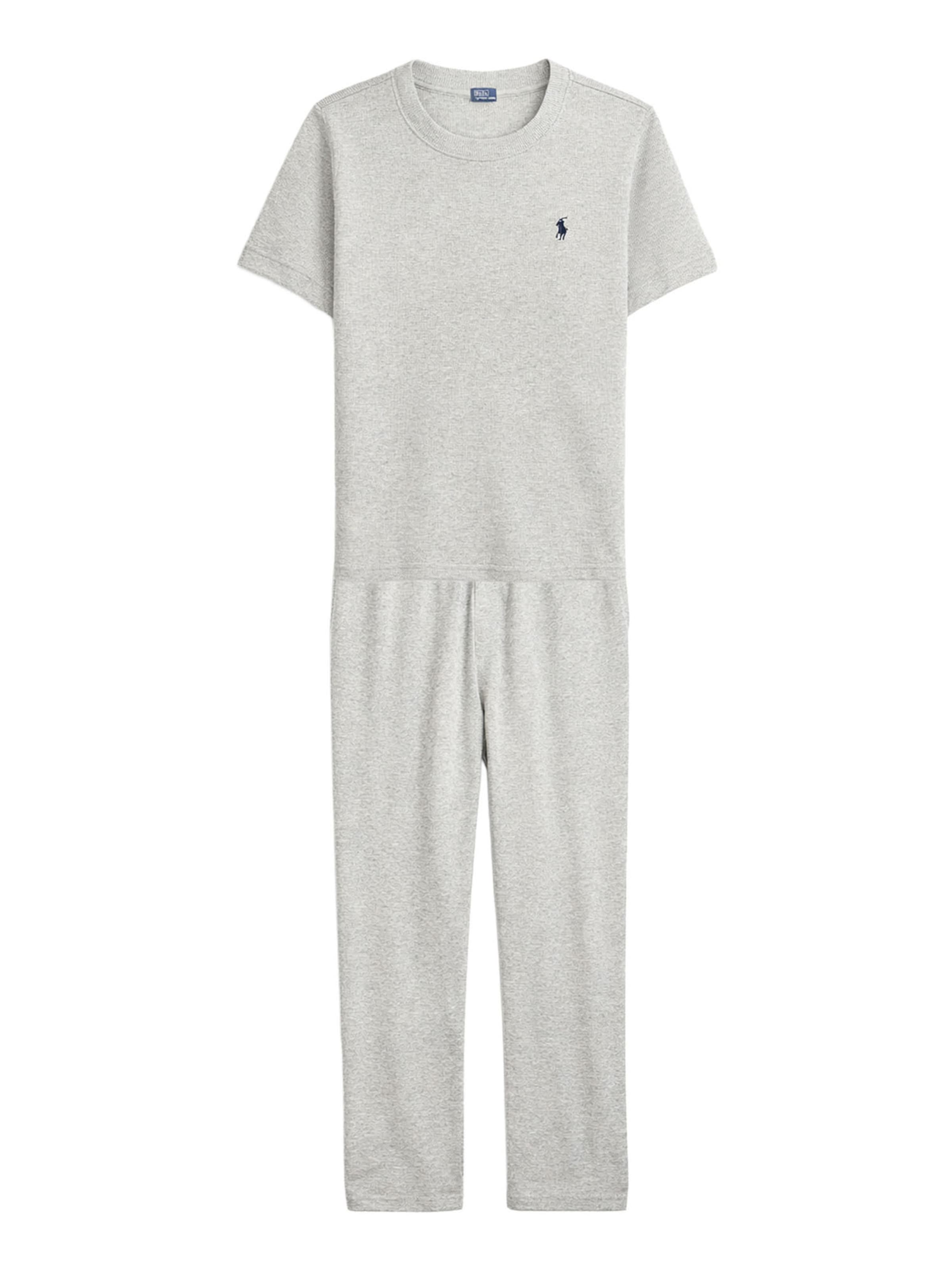 Polo Ralph Lauren Pyjama ' Club Waffle ' in Grau: Vorderseite