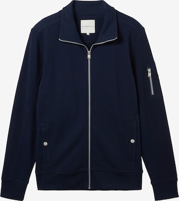 TOM TAILOR Zip-Up Hoodie in Blue: front