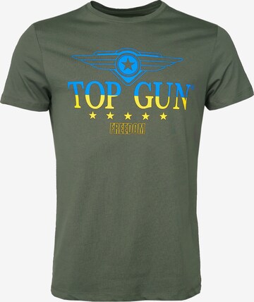 TOP GUN Shirt ' TG22011 ' in Groen: voorkant