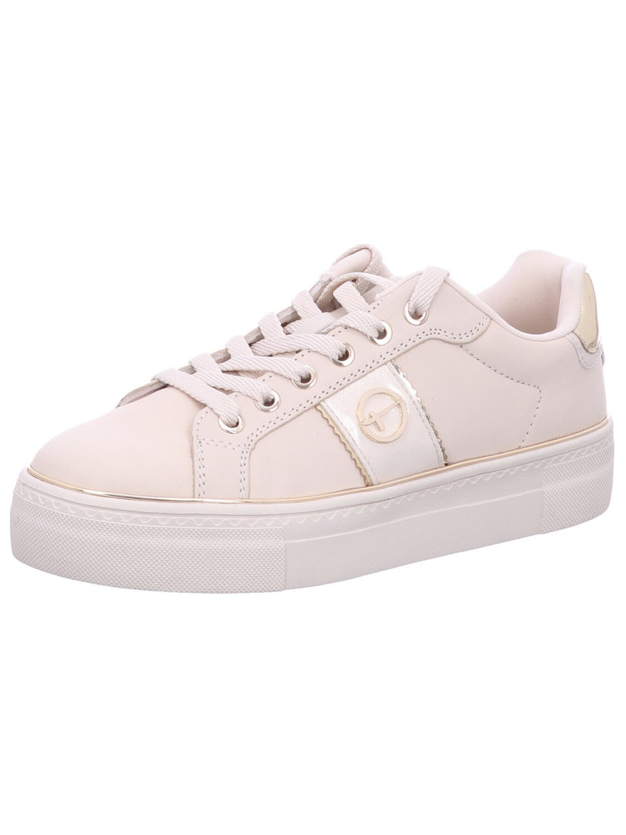 Sneaker bassa 'Sneaker Damen 1-23724-42 418 Leder-Mix in beige' di Tamaris in rosa: frontale