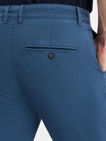 Nils Sundström Regular Chino Pants ' Matt ' in Blue