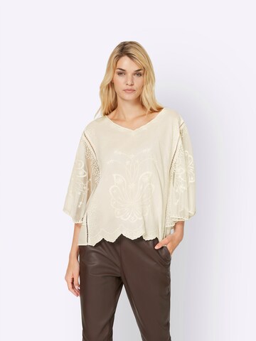 Camicia da donna di heine in beige: frontale