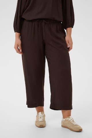 KAFFE CURVE Loose fit Trousers 'KCmille' in Brown: front