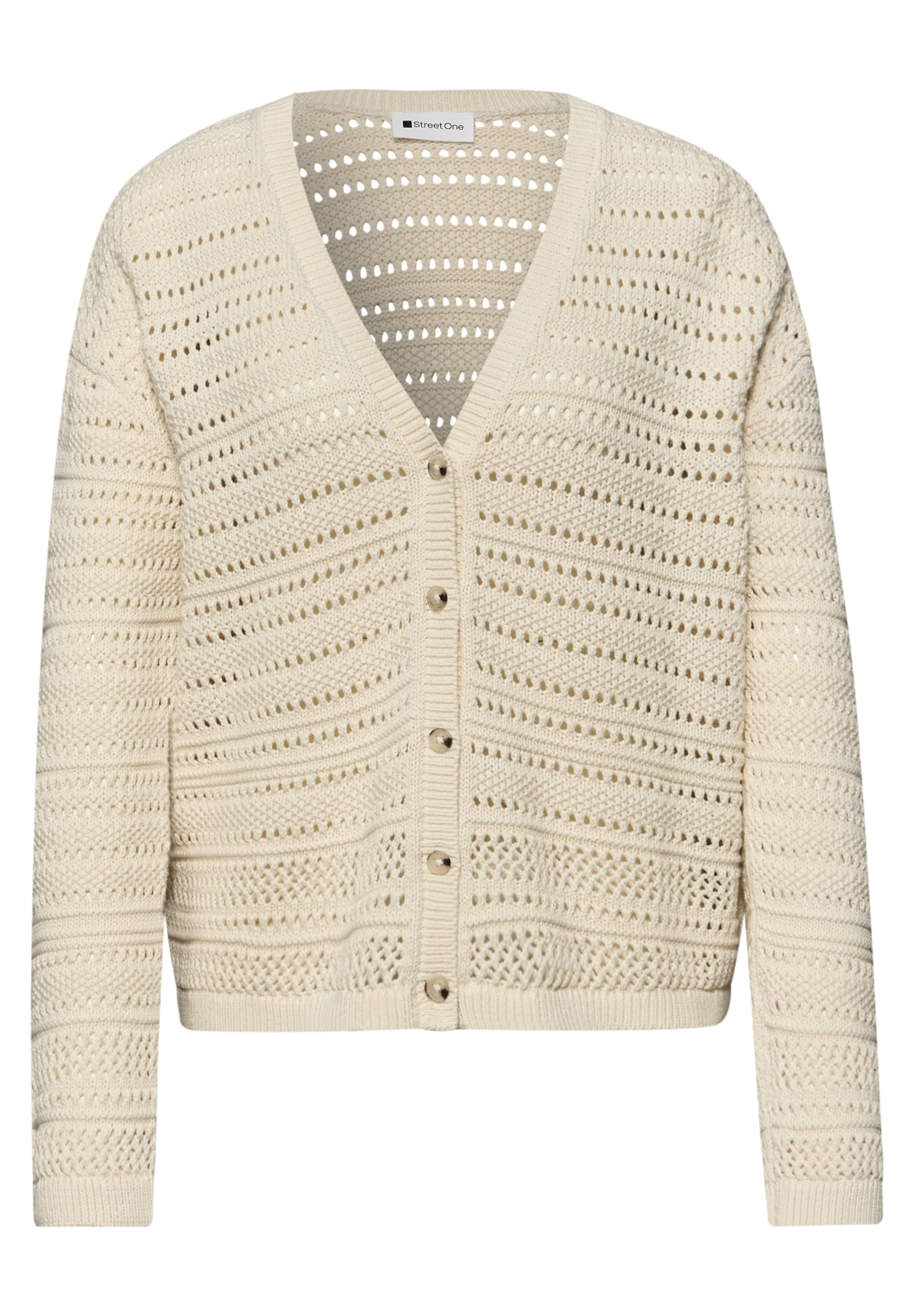 STREET ONE Strickjacke in creme, Produktansicht