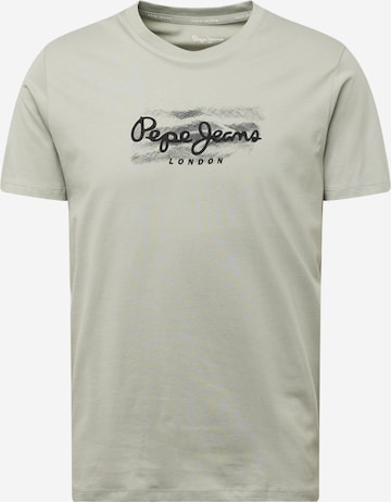 Pepe Jeans - Camiseta 'CASTLE' en verde: frente