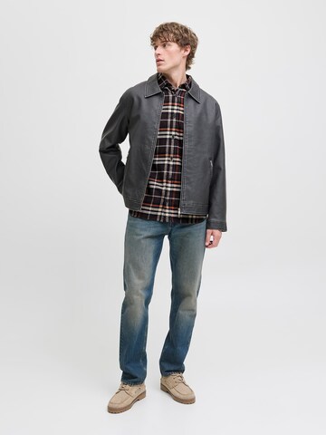 JACK & JONES Comfort fit Button Up Shirt 'JJJames' in Brown