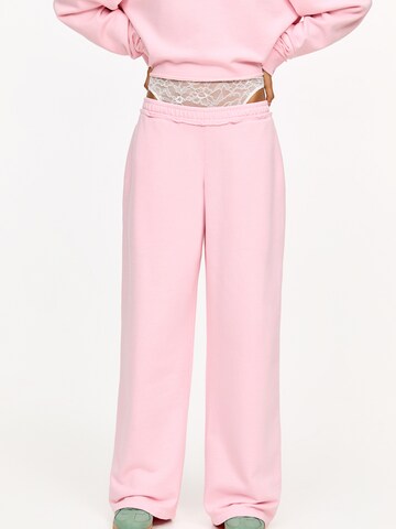 Wide leg Pantaloni di Pull&Bear in rosa: frontale