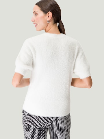 zero Pullover mit Puffärmeln in Weiß