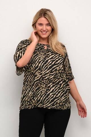 KAFFE CURVE Blouse 'Kerry' in Bruin: voorkant