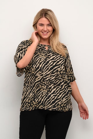 KAFFE CURVE Blouse 'Kerry' in Bruin: voorkant