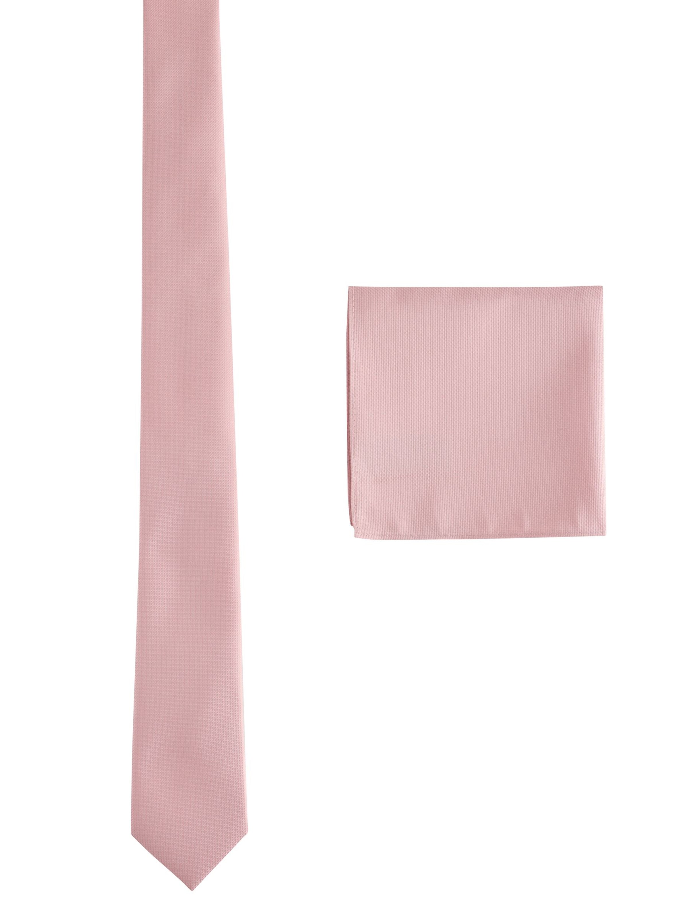 Next Set: Krawatte und Einstecktuch in One Size in rosa, Produktansicht