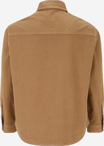 Calvin Klein Jeans Plus Regular fit Button Up Shirt in Brown