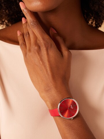 Lucardi Analog Watch 'Einfach' in Red: front
