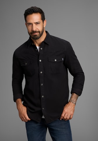 ARIZONA Comfort Fit Hemd in Schwarz: Vorderseite