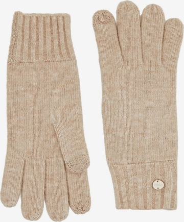 ESPRIT Full Finger Gloves in Beige: front