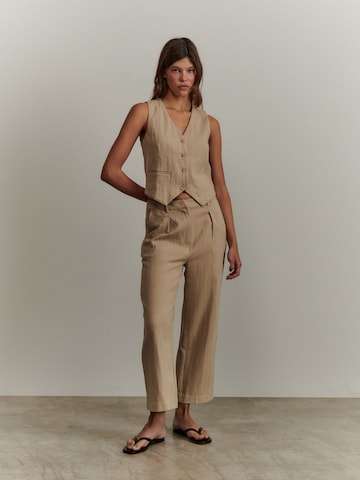 ABOUT YOU x Marie von Behrens Wide leg Pleat-Front Pants 'Magdalena' in Beige