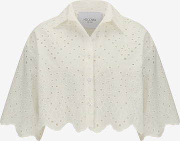 Nicowa Hemd FINALIWO mit Broderie-Anglaise-Bestickung in Weiß: Vorderseite