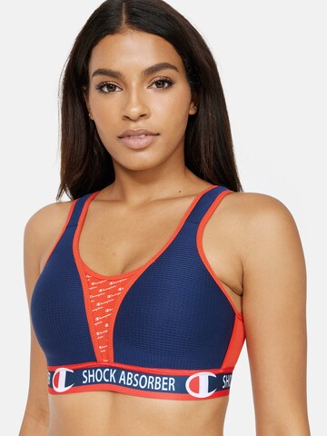 Champion Authentic Athletic Apparel High Support Sports Bra in Blue: front
