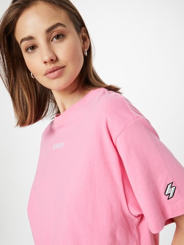 Superdry Tričko 'Code Micro' – pink