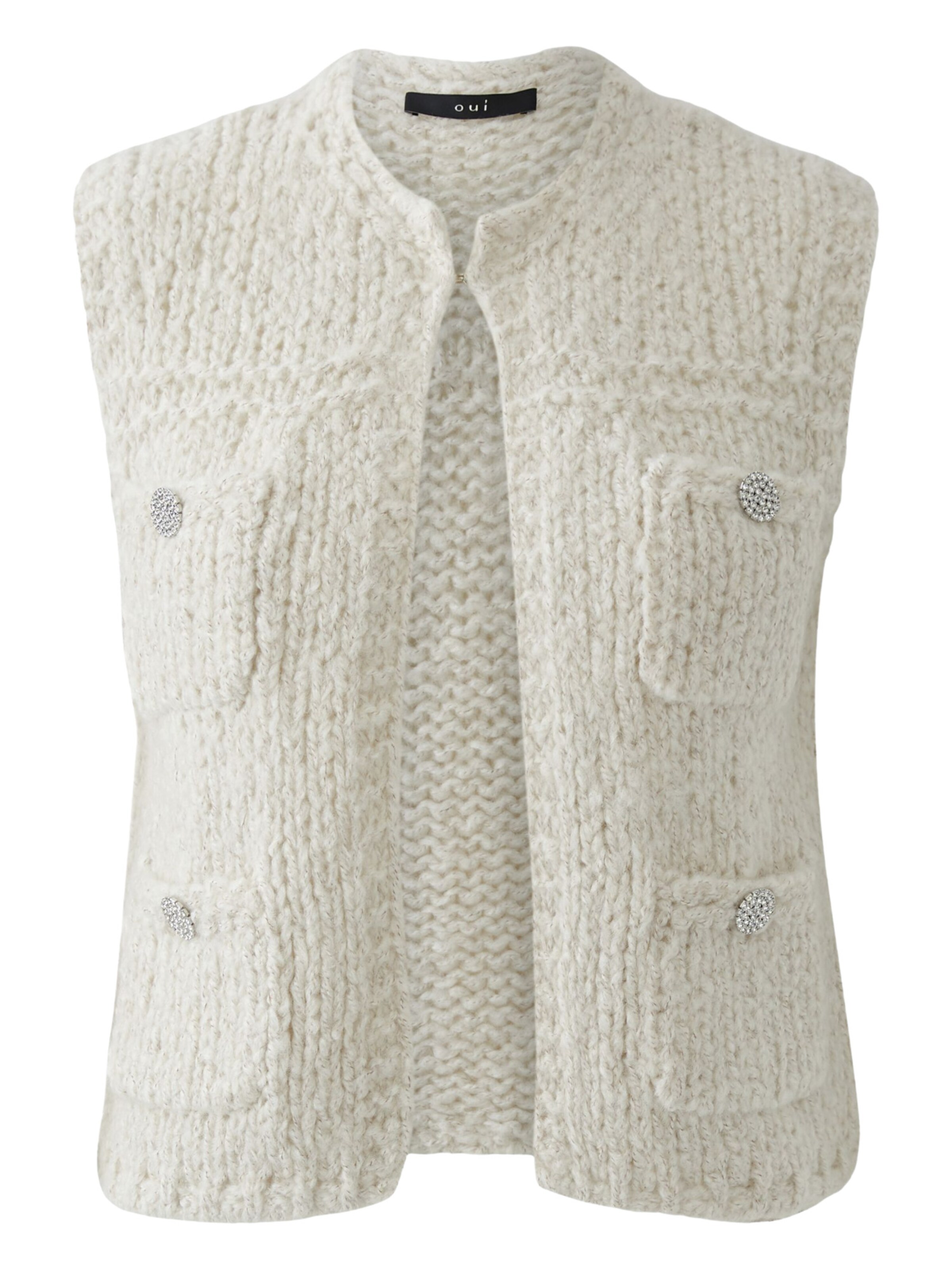OUI Knitted Vest in White: front